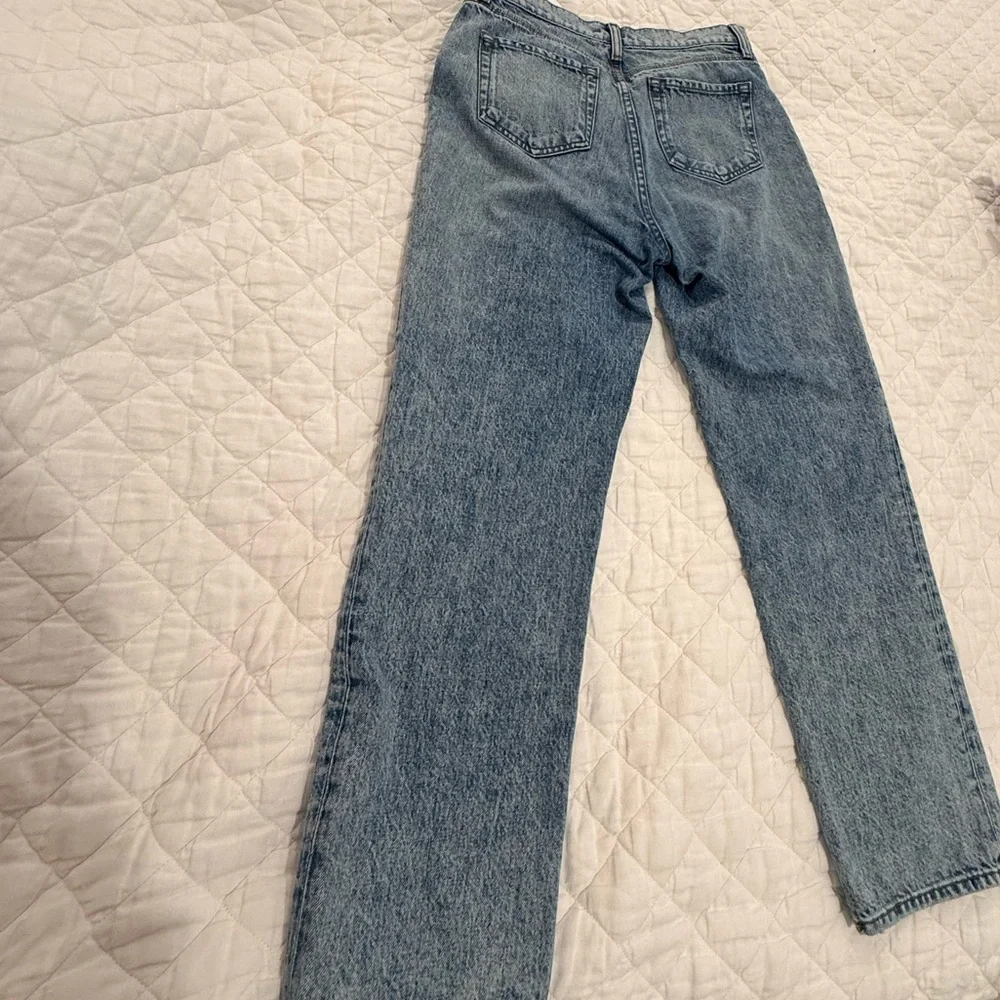 BLDWN Vintage Straight Denim 100% Cotton Women's Button Zip Pockets Vintage Blue - Picture 16 of 17